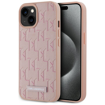 KARL LAGERFELD ETUI LEATHER MONOGRAM DO IPHONE 15 PRO DO MAGSAFE LOGO