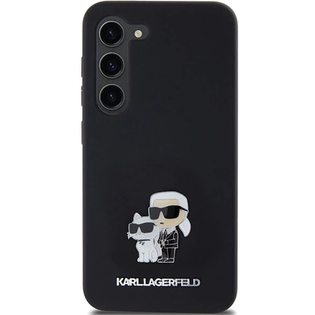 Etui Karl Lagerfeld Silicone Karl&Choupette Metal Pin na Samsung Galaxy S23 - czarne