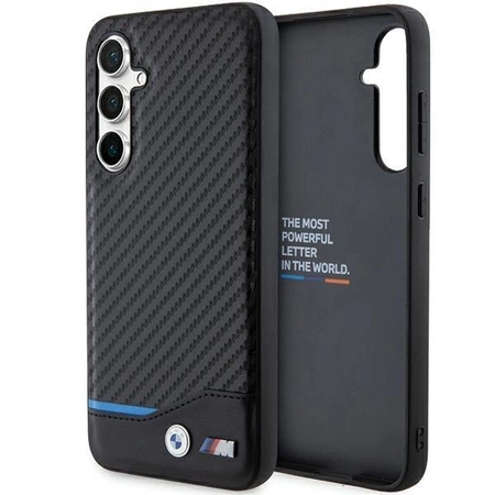 Etui BMW Leather Carbon na Samsung Galaxy S23 FE - czarne