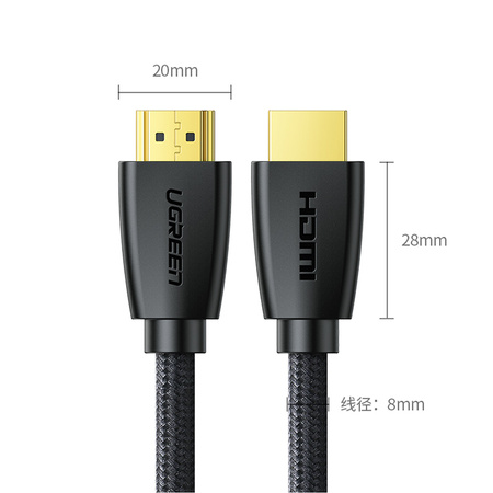 Ugreen kabel HDMI 2.0 4K UHD 3m czarny (HD118)