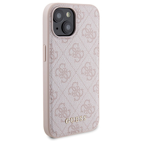 Zestaw Guess GUBPM5P15S4GEMGP iPhone15 6.1 hardcase + Powerbank 5000mAh MagSafe różowy/pink 4G Metal Logo