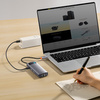 Baseus Metal Gleam Series stacja dokująca HUB 7 w 1 USB Typ C - 2 x HDMI / 3 x USB 3.2 Gen. 1 / 1 x Power Delivery / 1 x RJ-45 Ethernet szary (WKWG040113)