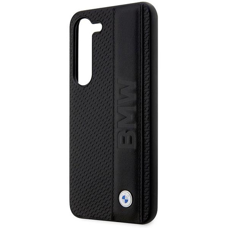 Etui BMW BMHCS23S22RDPK S23 S911 - czarne Leather Textured & Stripe
