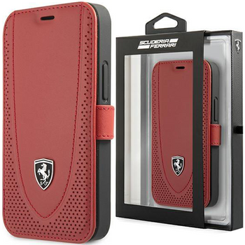 Ferrari FEOGOFLBKP12SRE iPhone 12 mini 5,4" czerwony/red book Off Track Perforated