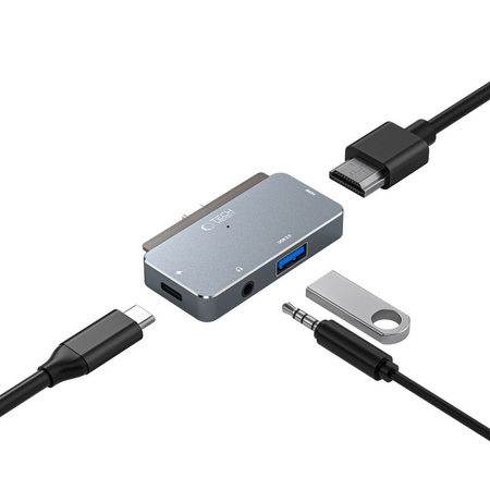 TECH-PROTECT HUB V6-HUB ADAPTER 4IN1 DO LAPTOPA TELEFONU ZŁĄCZE USB-C