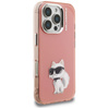 Etui Karl Lagerfeld IML Aquarelle Choupette & Logo do iPhone 16 Pro różowy