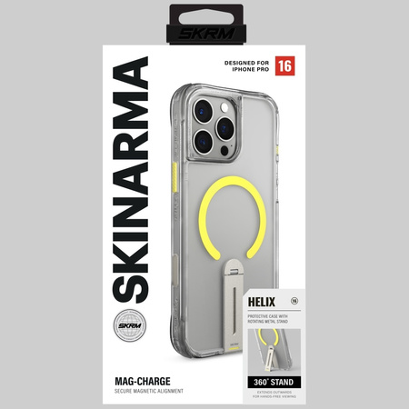 Etui Skinarma Helix do iPhone 16 Pro Magnetic Charging 360 Rotating Stand przezroczysty