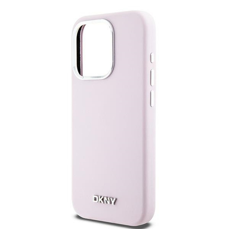 DKNY ETUI LIQUID SILICONE DO IPHONE 14 PRO 6.1 Z LOGO METALOWYM DO MAGSAFE