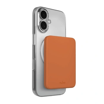 Powerbank Puro 4200mAh ultracienki kompatybilny z MagSafe USB-C - pomarańczowy