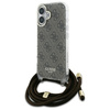 GUESS POKROWIEC HARDCASE CROSSBODY CORD DO IPHONE 16 6.1'' BROWN 4G PRINT