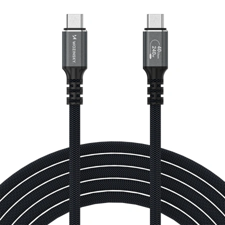 Kabel Wozinsky WPS-UY41S USB-C USB4 40Gb/s 240W 1m 4K - czarny