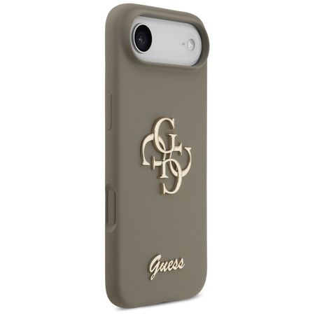 Etui Guess Silicone Big 4G Script do iPhone Air brązowy