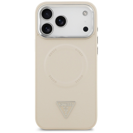 Etui Guess Triangle Logo MagSafe do iPhone 17 Pro beżowy