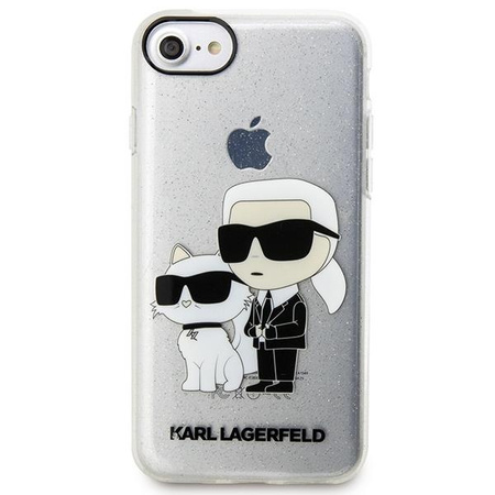 Etui Karl Lagerfeld KLHCI8HNKCTGT na iPhone 7/8/ SE 2020 / SE 2022 - przezroczyste hardcase Gliter Karl&Choupette