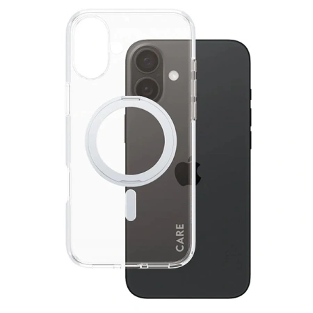 Etui CARE by PanzerGlass Feature Kickstand Case z MagSafe na iPhone 16 Plus - srebrne