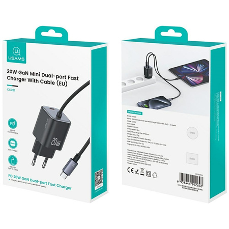 USAMS ŁADOWARKA 20W GŁADKA DO MAGSAFE 12 13 14 15 IPHONE SZYBKIE ŁADOWANIE