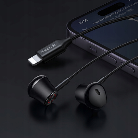 MCDODO SŁUCHAWKI DOUSZNE PRZEWODOWE Z MIKROFONEM DO LIGHTNING IPHONE 13 14