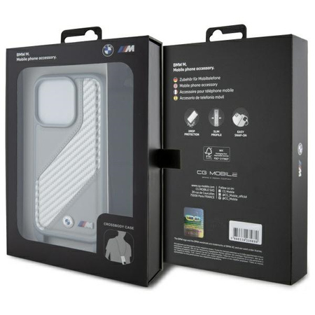 BMW BMHCP16X23PSCCG iPhone 16 Pro Max    6.9 szary/grey hardcase M Edition Carbon Stripe & Strap