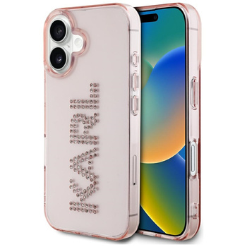 KARL LAGERFELD ETUI IML RHINESTONES LOGO DO IPHONE 16 Z EFEKTOWNYM DESIGNEM