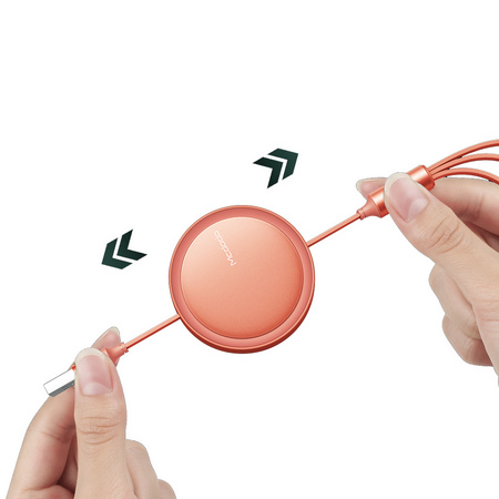 MCDODO KABEL USB 3W1 ZWIJANY USB-C LIGHTNING MICRO USB TYP C PŁASKI 1M