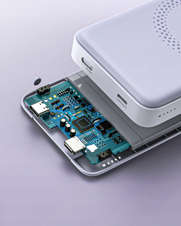 INNOSTYLE POWERMAG 2W1 SZYBKI POWERBANK INDUKCYJNY DO MAGSAFE 10000MAH STOJAK FIOLETOWY