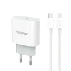 DUDAO ŁADOWARKA SIECIOWA PD 20W USB-C DO TELEFONÓW IPHONE 12 13 14 Z KABLEM