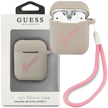 Guess GUACA2LSVSGP AirPods cover szaro różowy/grey pink Silicone Vintage