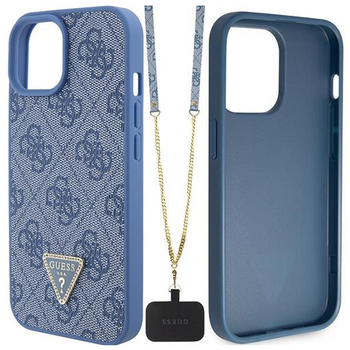 Guess GUHCP15SP4TDSCPB iPhone 15 6.1" niebieski/blue hardcase Crossbody 4G Metal Logo