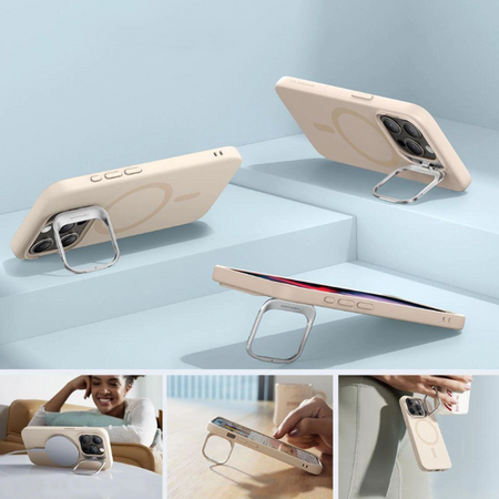 Etui ESR Cloud Kickstand Halolock z MagSafe na iPhone 15 Pro Max - beżowe