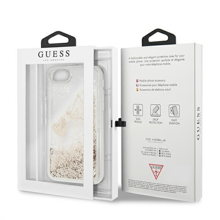 Guess GUOHCI8GLHFLGO iPhone 7/8/SE 2020 /SE 2022 gold/złoty hard case Glitter Charms