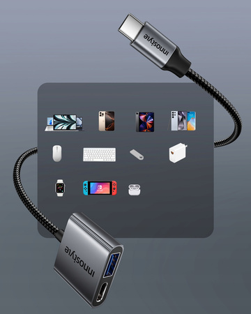 INNOSTYLE PRZEJŚCIÓWKA USB-C USB OTG USB-A ADAPTER KABEL PENDRIVE ŁADOWANIE