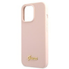 Guess GUHMP13LLSLMGLP iPhone 13 Pro / 13 6,1" jasnoróżowy/light pink hardcase Silicone Script Gold Logo Magsafe