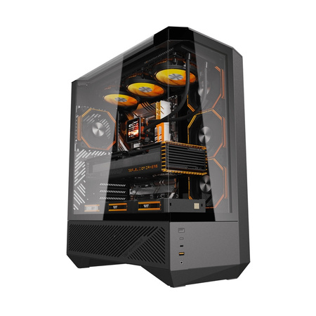 Obudowa komputerowa DARKFLASH DY460 + 4 wentylatory ARGB (czarna)