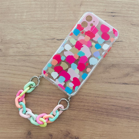 Color Chain Case żelowe elastyczne etui z łańcuchem łańcuszkiem zawieszką do Xiaomi Redmi Note 10 5G wielokolorowy (2)