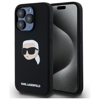 KARL LAGERFELD CASE MAGNETYCZNY DO IPHONE 15 PRO SILIKONOWE KARL HEAD PRINT