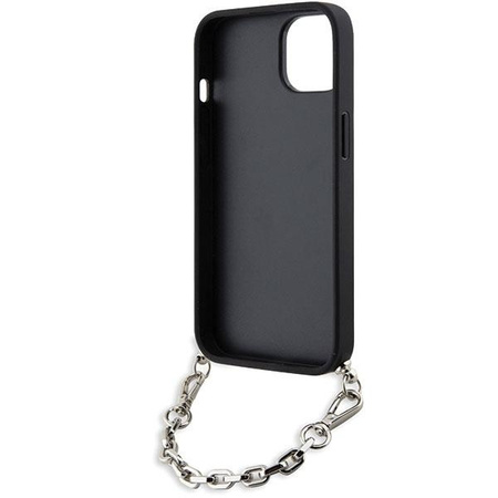 Etui Karl Lagerfeld KLHCP14SSACKLHPG na iPhone 14 - srebrne Saffiano Monogram Chain