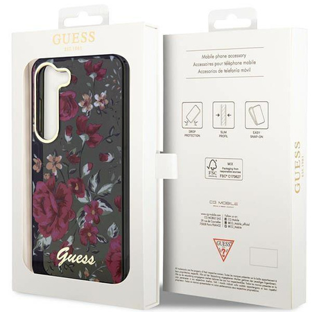 Etui Guess GUHCS23SHCFWSA S23 S911 zielony/khaki hardcase Flower Collection