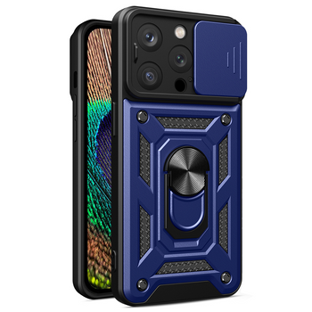 Hybrid Armor Camshield etui iPhone 14 Pro pancerny pokrowiec z osłoną na aparat niebieskie