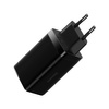 Baseus GaN3 Pro szybka uniwersalna ładowarka sieciowa GaN 2 x USB Typ C / USB 65W PD3.0, QC4.0+, AFC czarny + kabel USB Typ C - USB Typ C 1m (CCGP050101)
