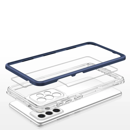 HURTEL CLEAR 3IN1 ETUI DO SAMSUNG GALAXY A73 Z RAMKĄ I ŻELOWYM POKROWCEM