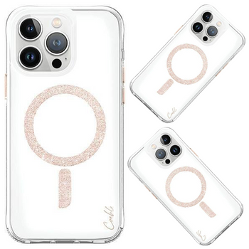 UNIQ etui Coehl Glace iPhone 15 Pro 6.1" Magnetic Charging różowo-złoty/rose gold