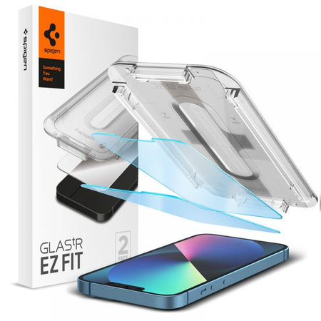 SZKŁO HARTOWANE SPIGEN GLAS.TR ”EZ FIT” 2-PACK IPHONE 13 / 13 PRO ANTIBLUE