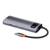 Baseus Metal Gleam Series multifunkcjonalny HUB USB 5w1 USB Typ C PD 100W HDMI szary (WKWG020013)