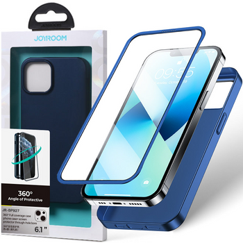 Joyroom 360 Full Case etui pokrowiec do iPhone 13 Pro Max obudowa na tył i przód + szkło hartowane niebieski (JR-BP928 blue)