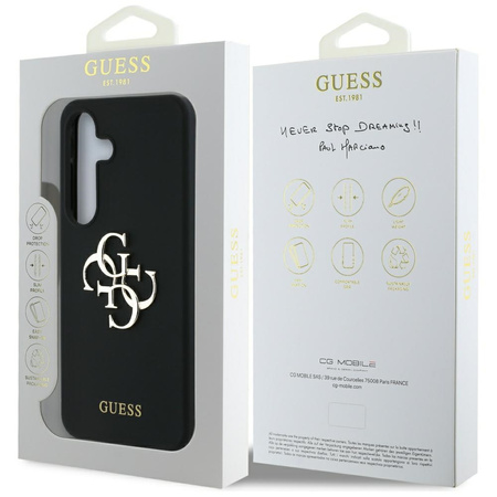 GUESS CASE DO SAMSUNG GALAXY S25 POKROWIEC SILICONE Z LOGO 4G BOTTOM SCRIPT