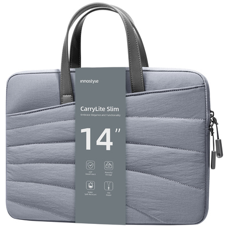 INNOSTYLE DAMSKA TORBA NA LAPTOPA 14 WODOODPORNA CARRYLITE SLIM SZARA