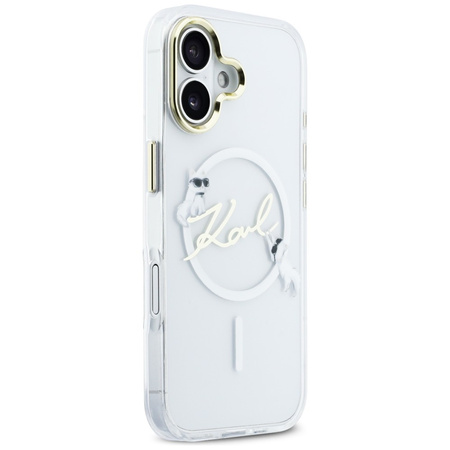 Etui Karl Lagerfeld IML Choupettes Karl Script Logo MagSafe do iPhone 17 przezroczysty