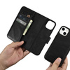 iCarer Oil Wax Wallet Case 2in1 etui iPhone 14 Plus skórzany pokrowiec z klapką Anti-RFID czarny (WMI14220723-BK)