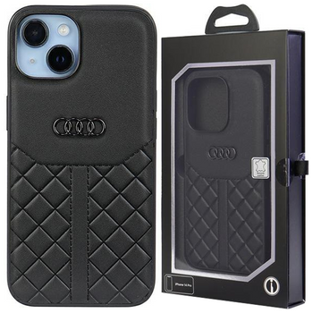 Etui Audi Genuine Leather na iPhone 14 - czarne AU-TPUPCIP14-Q8/D1-BK