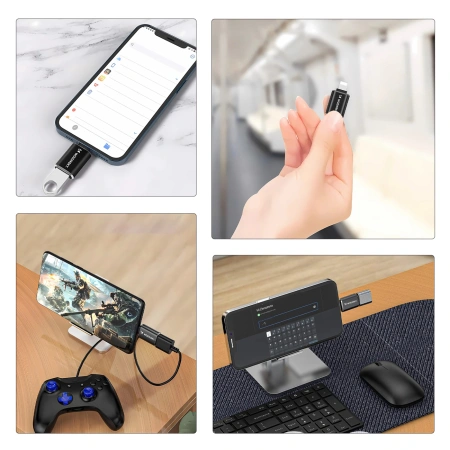 Adapter Wozinsky WALA-01 Lightning - USB-A OTG - czarny